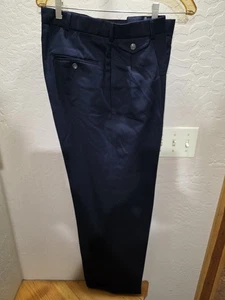 Pantalones plisados vintage Polo Ralph Lauren para hombre 34x32 azul marino - Imagen 1 de 8