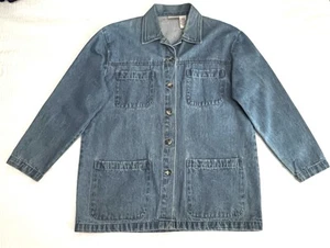 Vintage Cabin Creek Denim Barn Chore Jacket Coat Womens LARGE Retro 90s Y2K EUC - Picture 1 of 10