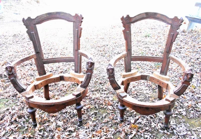 PAR DE SILLONES ANTIGUOS VICTORIANOS JOHN JELLIFF Foto 1 de 4