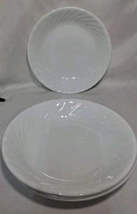 Set of 4 ENHANCEMENTS Pasta Bowls 8.5" White Swirl Corelle, USA - Picture 1 of 7