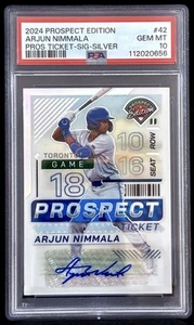 Boleto plateado Arjun Nimmala Auto PSA 10 2024 Panini Prospect Edition #42 Toronto - Imagen 1 de 2