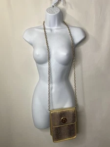 Gold Vegan Leder PU Umhängetasche Kettenriemen Weihnachten Silvester Urlaub Gala - Bild 1 von 12