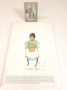 Vtg P. Buckley Moss Lot Shirley's Basket Print & The Family Mini Framed Photo - Picture 1 of 14