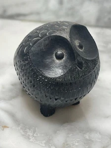 Vintage Boma Hand Carved Soapstone Owl Figurine Vancouver BC Canada 3” - Picture 1 of 8