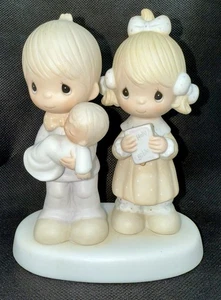1980 PRECIOUS MOMENTS "REJOICING WITH YOU" FIGURINE BABY BAPTISM ENESCO - Picture 1 of 3