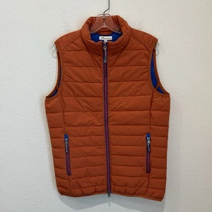 Peter Millar Crown Elite Orange Quilted Light Vest Mens Size Small - Picture 1 of 15