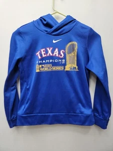 Nike Texas Rangers Womens 2023 World Series Champions Lockup Hoodie Royal Large - Picture 1 of 9