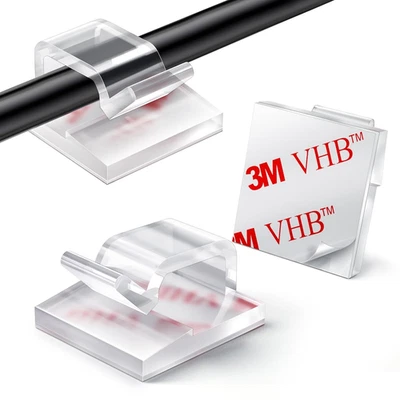 100PCS Cable Clips, Adhesive Wire Clips Strong Cord Clips Wire Holders, Cable Ma - Image 1 of 4