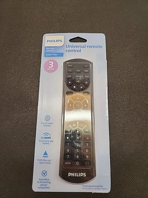 PHILIPS Universal Remote Control, Audio/Video 3 Device Black Model # SRP4322B/27 - Image 1 of 2