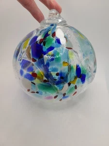 Kitras Art Glass Tree Of Enchantment Lg 6” Hand Blown Art Glass Orb Multi Color - Picture 1 of 8