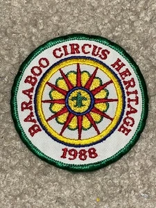 Boy Scout BSA 1988 Wagon Wheel Baraboo Circus Heritage Wisconsin Trail Patch - Picture 1 of 1