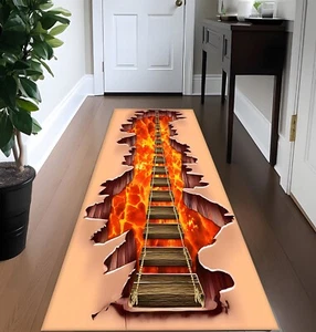 Deep Crack Rug, 3D Runner Rug, 3D Huge Crack Rug, Vortex Rug, Halway Rug, Runner - Picture 1 of 18