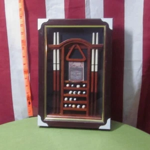 BILLIARDS SHADOWBOX mancave History of Pool display retro memorabilia - Picture 1 of 4