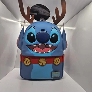 Loungefly Disney Lilo & Stitch Reindeer Stitch Holiday Mini Backpack - Boxlunch - Picture 1 of 7