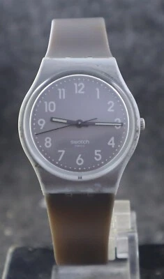 Красивый образец женщин кварца пластиковый чехол серый циферблат пластиковый ремешок наручные часы - Изображение 1 из 4