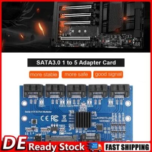 SATA Expansion Card 1 to 5 Port SATA3.0 Motherboard 6Gbps Riser Hub Adapter DE - Bild 1 von 6