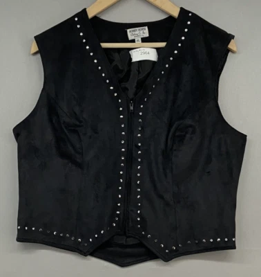 VTG Hobby Horse Clothing Co Western Vest M -Black Suede-Rodeo-Cowgirl-Gift-NICE - Image 1 of 4