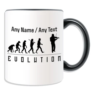 Personalisierte Geschenk Geige Tasse Spardose Tasse Evolution Design Kunst Musik Klassik - Bild 1 von 21