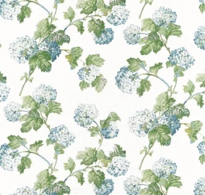 Thibaut/Anna French Curtain Fabric 'SUSSEX HYDRANGEA' 3.5 METRES  BLUE/GREEN - Image 1 of 4