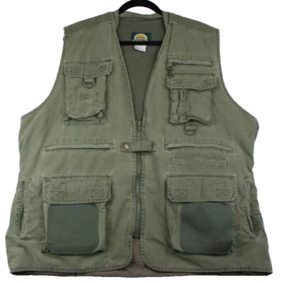 Cabela's Vest Men's Outdoor Gear Mesh Fishing Hunting Jacket Pockets Zip Size XL - Image 1 of 4