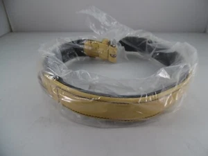 Collare per cani in vera pelle Leatherific-18"-22"-imbottitura morbida-giallo pastello - Foto 1 di 4