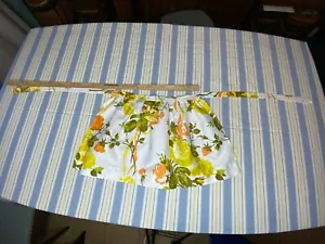 Vintage Waverly Fabrics Apron Size X Floral Flowers Yellow Green Orange White - Picture 1 of 10