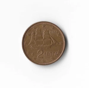 2002 Greece - 2 Euro Cents - 769 - Copper Plated Steel - 3g - Picture 1 of 2