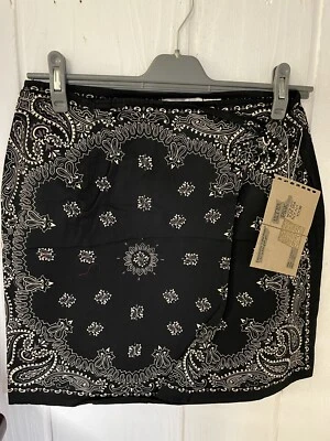 bandana wrap skirt navy  paisley small  - Image 1 of 4