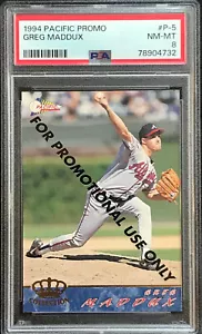 1994 Pacific Promos #P-5 GREG MADDUX PSA 8 NM-MT ~ POP 1 of 2 - only 1 higher - Picture 1 of 2