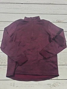 Under Armour Men's Med Red Burgundy 1/4 Zip Loose Fit Pullover K10 - Picture 1 of 9