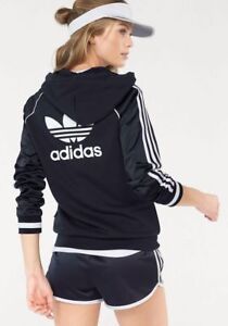 MED adidas Originals Women's Slim Fit  RETRO  70's HOODIE &   SHORTS  BLUE  1AVL