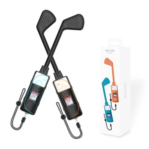 2-Pack Golf Game Clubs Somatic Game Grip & Safety Hand Strap for Switch2 M-ario - Picture 1 of 12