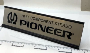 Pioneer Hi-Fi Component Stereo Desk Sign - Custom Silver Aluminum - Picture 1 of 5