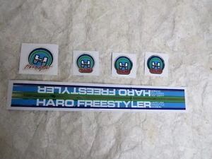 HARO FREESTYLER DECALS BMX WHITE BLUE STICKERS FACTORY MADE RARE - Picture 1 of 1