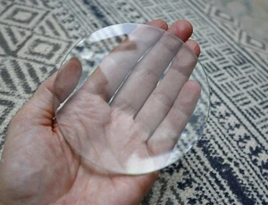 Vintage Glass Convex Lens or Paperweight Round Optical Dome 4" - Picture 1 of 3