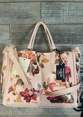 CAVALCANTI Floral Rosa Multi Cuero Bolso de Hombro Cartera Bolso Hecho en Italia  Foto 1 de 4