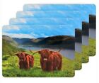 Highland Cows Standard Placemats Set of 4 Gift Boxed