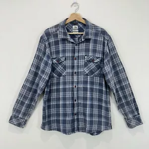 Quiksilver Shirt Men XL Regular Blue Plaid Button Up Cotton Casual - Picture 1 of 11