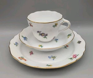 Hutschenreuther Mirabell Maria Theresia 3-teilig Kaffeegedeck mit Goldrand - Bild 1 von 4