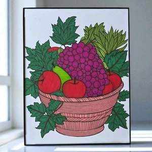 Vibrant Fruit Basket | 11" x 8.5" Original Marker Pop Art | Glass Frame - Bild 1 von 4