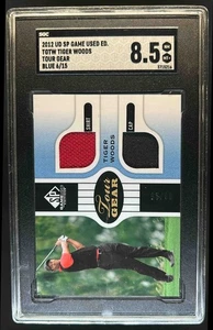 2012 SP Game Used Tiger Woods Tour Gear Blue Shirt #/15 SGC 8.5 - Picture 1 of 2