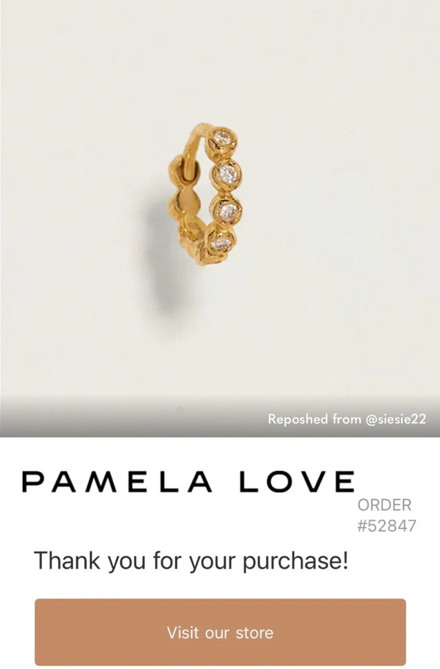 Pamela Love 6 mm oro amarillo 14k diamante fundido clicker/huggie Foto 1 de 1