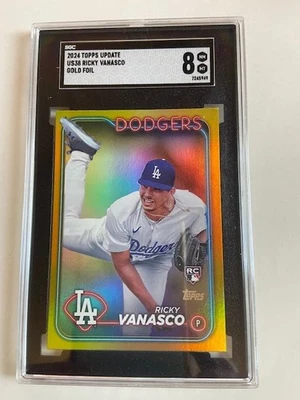 2024 Topps Update #US38 Ricky Vanasco (RC) Gold Rainbow Foil Los Angeles Dodgers - Image 1 of 2