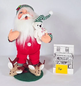 Annalee • 13" Bedtime Santa with Teddy Bear & Reindeer Slippers # 591307 • 2007 - Picture 1 of 9