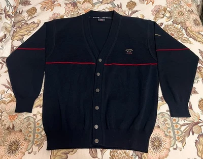 PAUL & SHARK YACHTING WOOL BLEND CARDIGAN SWEATER NAVY BLUE MENS LARGE - Image 1 of 4