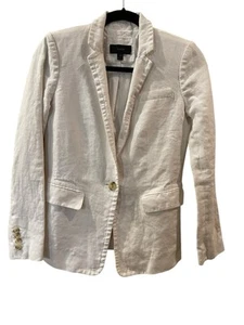 J. Crew Damen Blazer Jacke Leinenmischung Regent Classic Ivory Größe: 0 - Bild 1 von 7