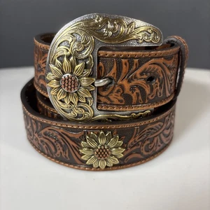Ariat Ledergürtel XL mit Sonnenblumenmedaillons & abnehmbarer Schnalle - Bild 1 von 10