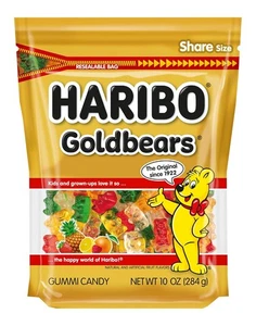 HARIBO Goldbears, Gummi Candy, 10 oz Resealable Bag, Assorted Share Size  - Picture 1 of 3