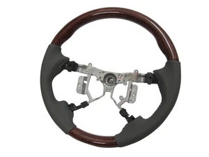 FORTUNER 2012-2014 STEERING WHEEL OE WALNUT WOOD GRAY for TOYOTA - Picture 1 of 6