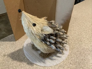 Pier 1 Imports Hedgehog Figurine Sticks & Straw 9x7” Cute - Picture 1 of 2